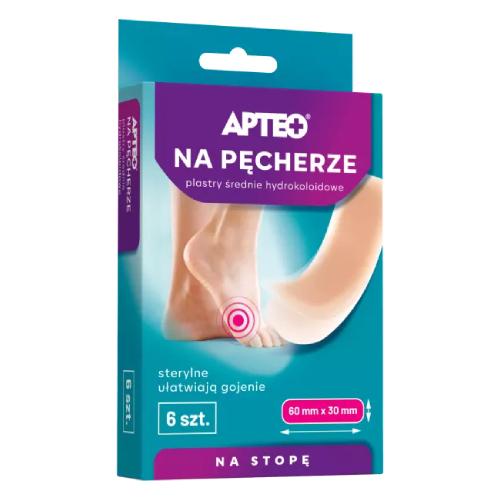 Zdjęcie produktu - APTEO Na pęcherze plastry średnie hydrokoloidowe, 6 szt.