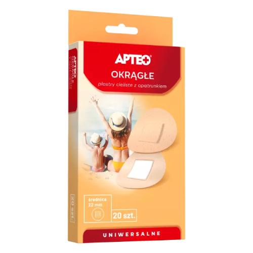 Zdjęcie produktu - APTEO Okrągłe Plastry cieliste z opatrunkiem, 20 szt.