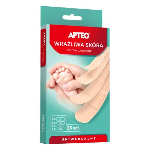 Zdjęcie produktu - APTEO Wrażliwa sk&oacute;ra Zestaw plastr&oacute;w uniwersalnych, 26 szt.