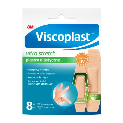 Zdjęcie produktu - VISCOPLAST Ultra Stretch Plastry elastyczne, 8 sztuk