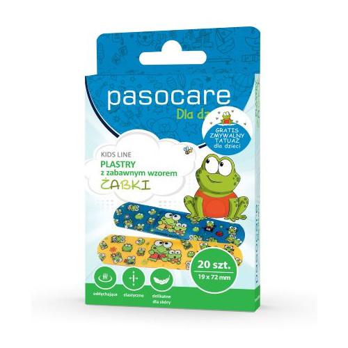 Zdjęcie produktu - Pasocare dla dzieci Kids Line Plastry z zabawnym wzorem Żabki, 20szt.