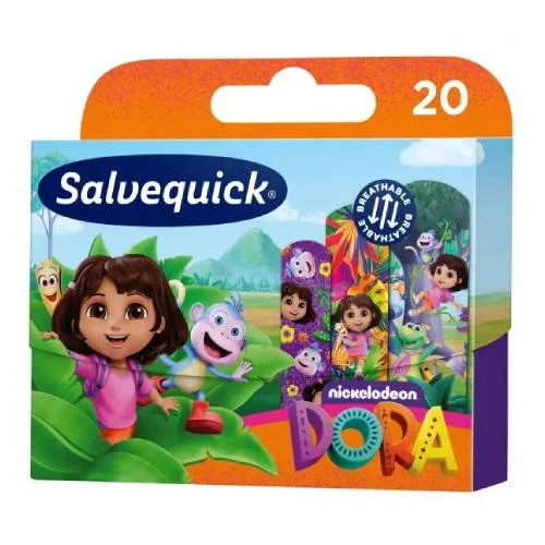 Zdjęcie produktu - SALVEQUICK Plastry opatrunkowe dla dzieci Dora, 20 szt.
