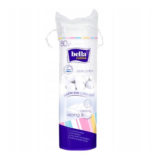 Zdjęcie produktu - BELLA COTTON Płatki kosmetyczne, okrągłe, 80szt.