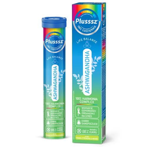 Zdjęcie produktu - Plusssz Ashwagandha 100% Harmonia Complex, 24 tabletek musujących