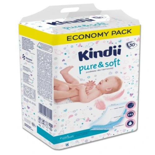 Zdjęcie produktu - Kindii Pure&Soft Podkłady jednorazowe, 30szt