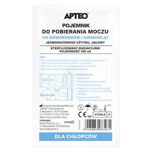 Zdjęcie produktu - APTEO Pojemnik do pobierania moczu jałowy dla chłopc&oacute;w, 150 ml