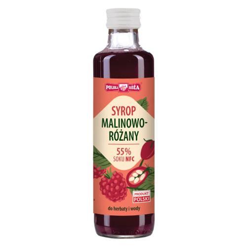Zdjęcie produktu - POLSKA R&Oacute;ŻA Syrop Malinowo - R&oacute;żany, 250 ml