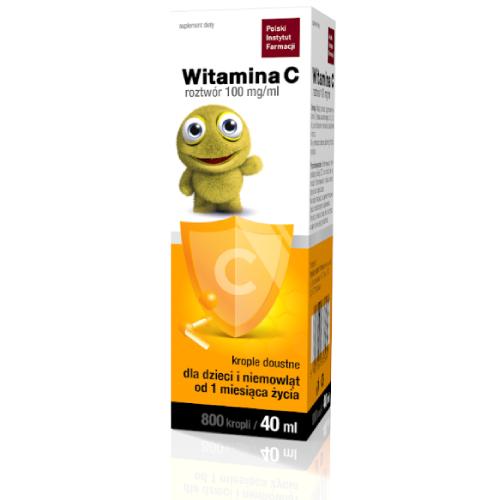 Zdjęcie produktu - Witamina C 100mg/ml krople, 40ml Polski Instytut Farmacji