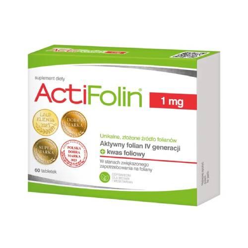 Zdjęcie produktu - POLSKI LEK ActiFolin 1 mg, 60 tabl. - zawiera aktywny folian