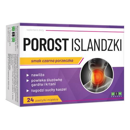 Zdjęcie produktu - Porost Islandzki smak czarna porzeczka, 24 past.