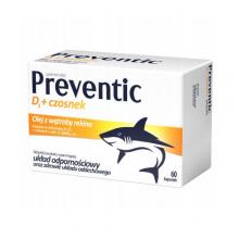 Zdjęcie produktu - Preventic D3, 60 kaps. - suplement diety z olejem z wątroby rekina, czosnkiem i witaminą D