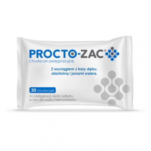 Zdjęcie produktu - PROCTO-ZAC Nawilżane chusteczki pielęgnacyjne, 30szt.