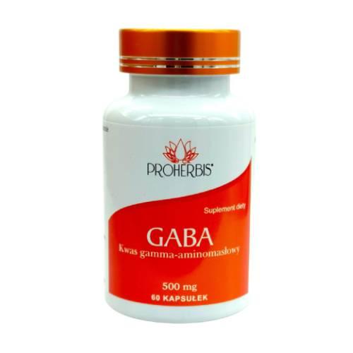 Zdjęcie produktu - PROHERBIS GABA 500mg, 60 kapsułek