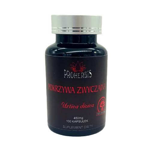 Zdjęcie produktu - Proherbis Pokrzywa zwyczajna, 100 kaps.