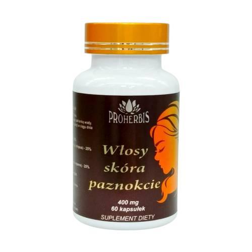 Zdjęcie produktu - PROHERBIS Włosy, sk&oacute;ra i paznokcie, 60kaps.