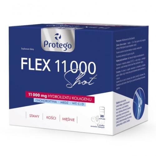 Zdjęcie produktu - Protego Flex 11 000 Shot, 30 amp. - suplement diety z kolagenem