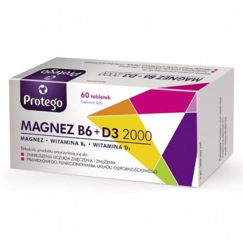 Zdjęcie produktu - Protego Magnez B6 + D3 2000, 60 tabletek