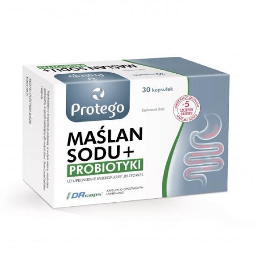 Zdjęcie produktu - Protego Maślan sodu + probiotyki, 30 kaps.