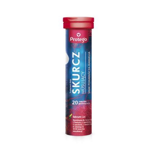 Zdjęcie produktu - PROTEGO SKURCZ Musujący pomarańcza-marakuja, 20 tabletek musujących
