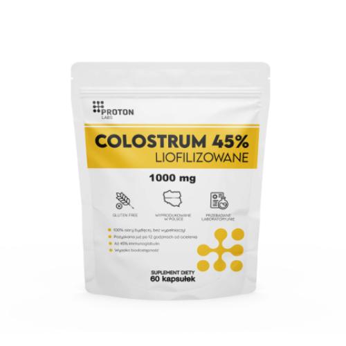 Zdjęcie produktu - Proton Labs Colostrum 45% Liofilizowane 1000 mg, 60 kaps.