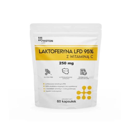 Zdjęcie produktu - Proton Labs Liofilizowana Laktoferyna LFD 95% 250 mg z witaminą C, 60 kaps.