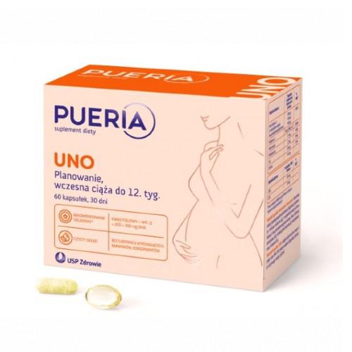 Pueria UNO, 60 kaps. - suplement diety dla kobiet planujących ciążę oraz kobiet w ciąży