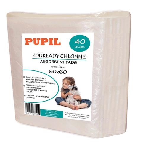 Zdjęcie produktu - PUPIL Podkłady dla zwierząt 60x60cm, 40 sztuk