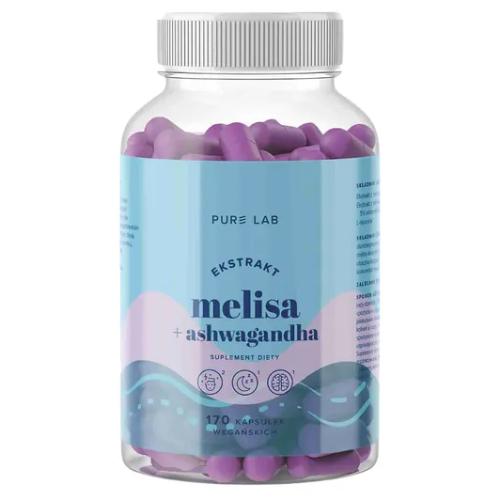 Zdjęcie produktu - PURE LAB Ekstrakt Melisa + Ashwagandha, 170 kaps.