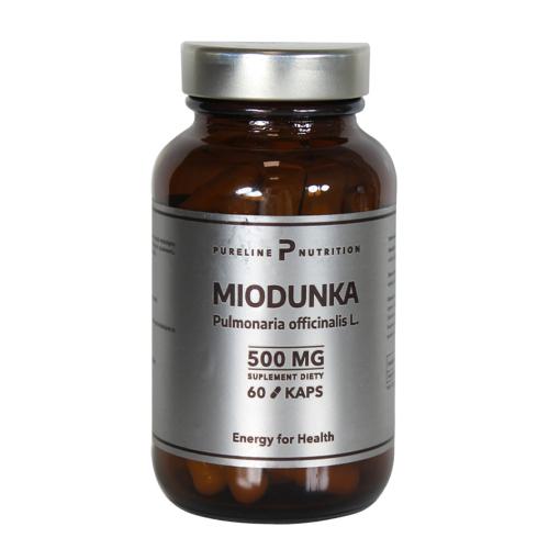 Zdjęcie produktu - Pureline Nutrition Miodunka lekarska Ekstrakt 500 mg, 60 kapsułek