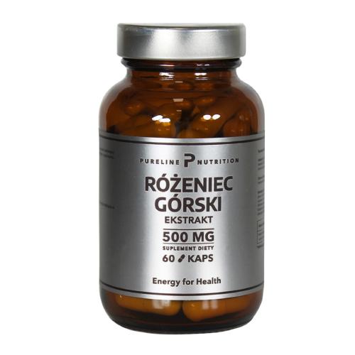 Zdjęcie produktu - Pureline Nutrition R&oacute;żeniec g&oacute;rski ekstrakt 500mg, 60 kaps.