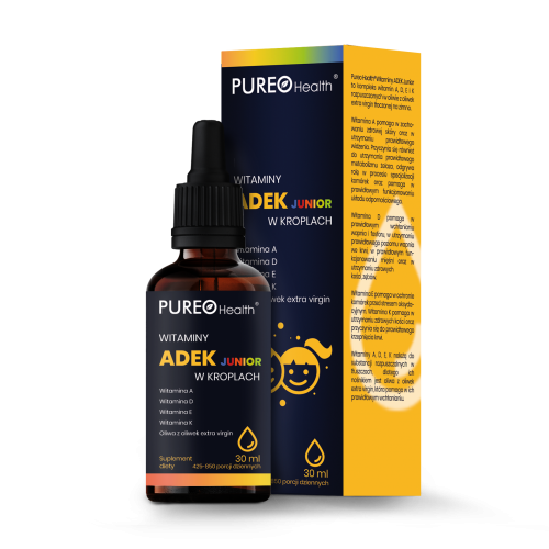 Zdjęcie produktu - PUREO HEALTH Witamina ADEK Junior w kroplach, 30ml