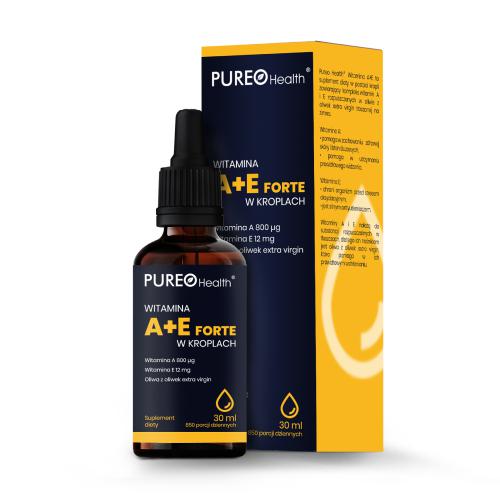 Zdjęcie produktu - PUREO HEALTH Witamina A+E Forte w kroplach, 30ml