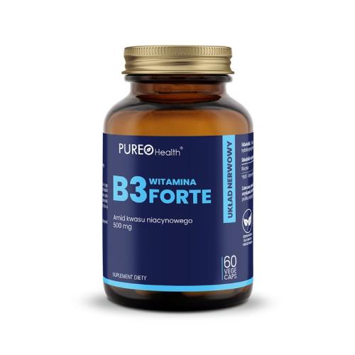 Zdjęcie produktu - PUREO Health Witamina B3 Niacyna 500 mg, 60 kaps.