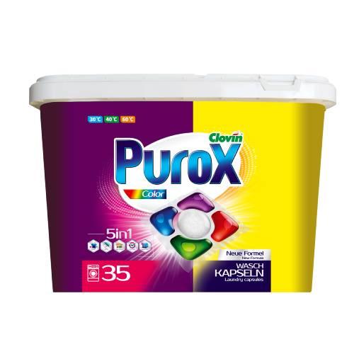 Zdjęcie produktu - PUROX COLOR Kapsułki do prania 5w1, 35 szt.