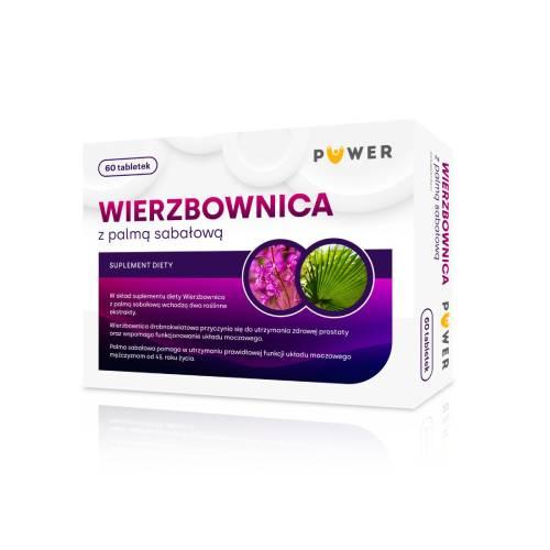 Zdjęcie produktu - Puwer Wierzbownica Z Palmą Sabałową, 60 tabl. KR&Oacute;TKA DATA 31.07.2026