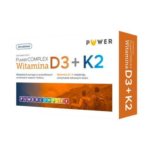 Zdjęcie produktu - PuwerComplex Witamina D3+K2, 30 tabletek