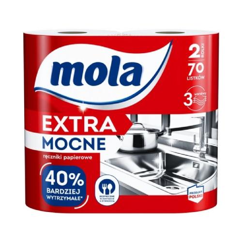 Zdjęcie produktu - MOLA Extra Mocne Ręcznik papierowy, 2 szt. USZKOSZONA FOLIA