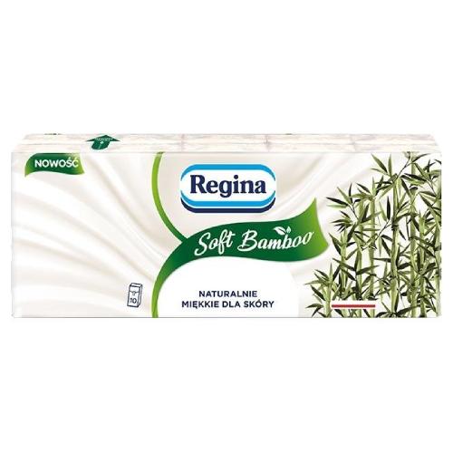 Zdjęcie produktu - REGINA Soft Bamboo Chusteczki higieniczne 4-warstwowe, 10x9 szt. USZKODZONE OPAKOWANIE