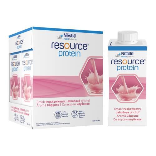 Zdjęcie produktu - Resource Protein Preparat odżywczy w płynie smak truskawkowy, 4 x 200 ml