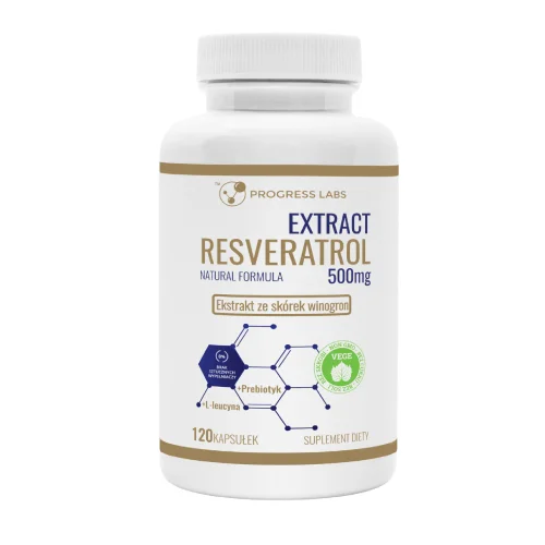 Zdjęcie produktu - Progress Labs Resveratrol 500 mg Extract, 120 kaps.