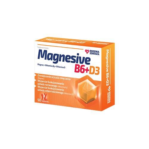 Zdjęcie produktu - Rodzina Zdrowia Magnesive B6 + D3, 50 tabl.