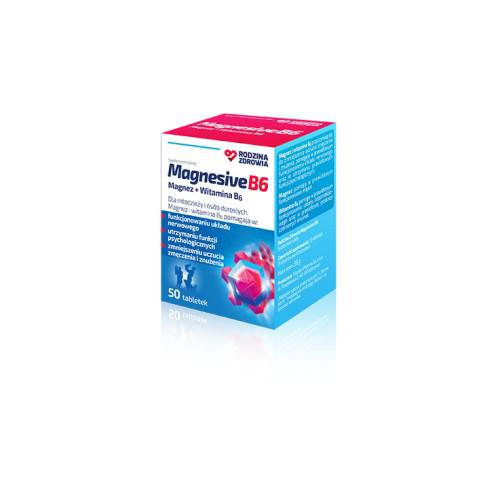 Zdjęcie produktu - Rodzina Zdrowia Magnesive B6, 50 tabletek