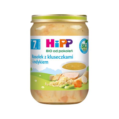 Zdjęcie produktu - HiPP BIO Rosołek z kluseczkami i indykiem po 7. miesiącu, 190 g