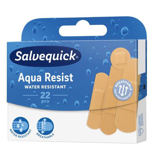 Zdjęcie produktu - Salvequick Aqua Resist Plastry wodoodporne, 22 sztuki