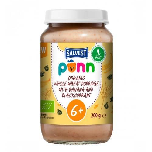 Zdjęcie produktu - SALVEST P&Otilde;NN BIO Kaszka pełnoziarnista z bananem i czarną porzeczką, 200g