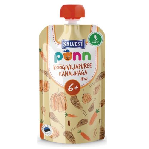 SALVEST P&Otilde;NN BIO Kurczak z puree warzywnym, 110g