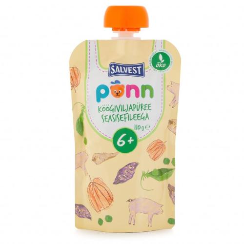 Zdjęcie produktu - SALVEST P&Otilde;NN BIO Polędwiczki wieprzowe z puree warzywnym, 110g