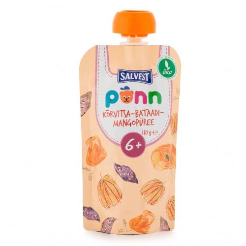 Zdjęcie produktu - SALVEST P&Otilde;NN BIO Puree z dyni, batat&oacute;w i mango, 110g