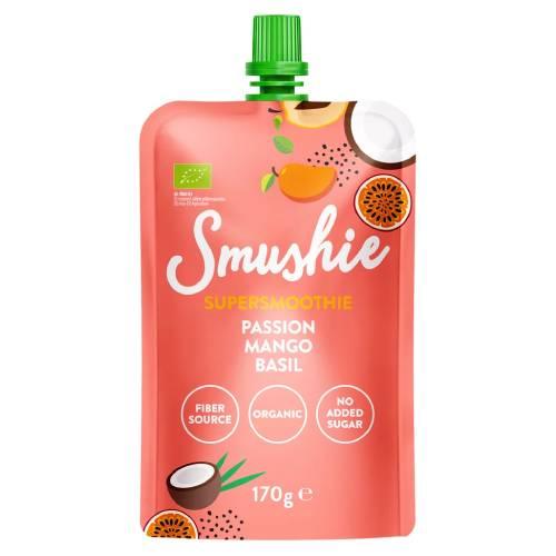 Zdjęcie produktu - Salvest Smushie Bio Exotic Boost Smoothie owocowe marakuja, mango, bazylia, 170 g