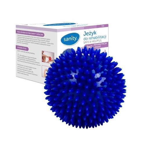 Zdjęcie produktu - SANITY Piłka - Jeżyk do rehabilitacji granatowa 10cm, 1szt.